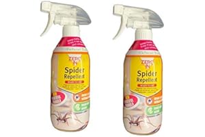 STV INTERNATIONAL 2 x ZERO IN Spider Repellent Spray (Humane, Natural Mint Treatment, Deters Spiders from the Home, Use Around Windows and Doors), 500 ml