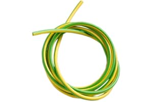 DECEX 3mm Earth Sleeving 1 Metre – Green & Yellow Electrical Cable Sleeve for Earth Wire Insulation, PVC Tubing for Safe Wiring