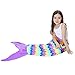 Produktbild FYABB Kids Mermaid Tail Blanket, Plush Soft Sleeping Snuggle Blanket Bag Best Gift for Girls and Women 56x135cm,Purple
