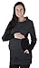 Mija - 2 in 1 Maternity & Nursing breastfeeding warm Hoodie Top Pullover 3078A (10, Graphite / Black)
