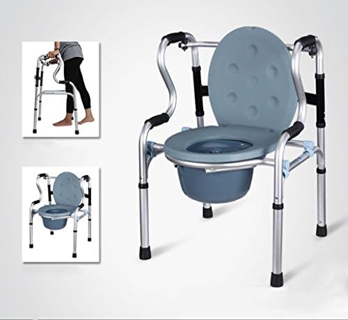 LI JING SHOP- Fold Walker Commode Belt Wheel With Seat With A Pail Can Go To The Toilet Bath Chair (Color : #-001)
