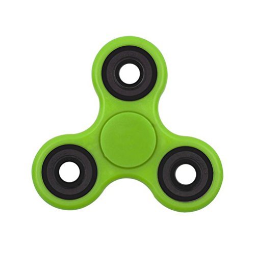Tri fidget Hand Spinnner,Toy,Stress Reducer Ultra Durable High Speed Bearing Fidget Spinner Finger Toy Perfect For ADD/ADHD/Anxiety/Autism And Stress Relief Adult Children,Office Desk Gadget (NEON WITH BLACK)