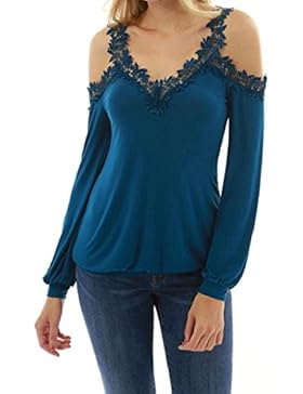 ZEZKT Schläger Hülsen Sweatshirts Loose Langarm Schulterfrei Strickpullover Sweater Tops Oberteil 2018 Frühling...