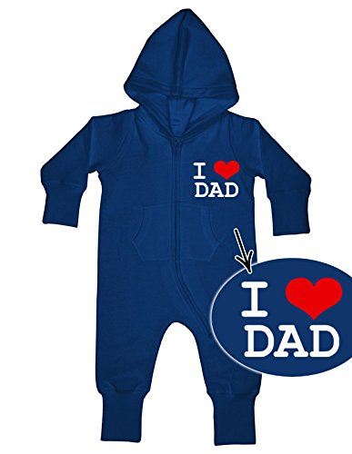 I LOVE DAD Baby All-In-ONE Sweatsuit navy -  Blue - 3 Years