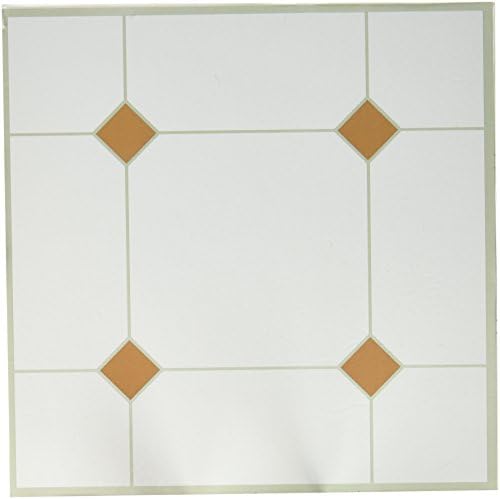 MAX CO LTD 5th Avenue Vinyl Floor Tile, Peel & Stick, Taupe & White, 12 x 12-In.