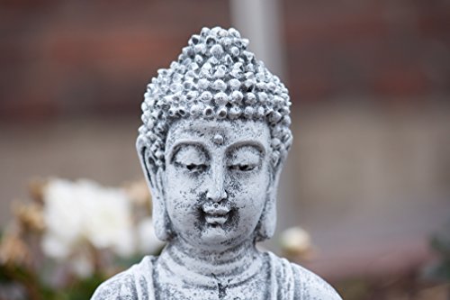 Steinfigur sitzender Shiva -2- , frost- und wetterfest, massiver Steinguss - 4