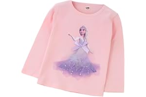 FANCYLAND ELSA und Anna T-Shirt Glanz Langarmshirt Frozen 2 Eiskönigin 2 Prinzessin Eisprinzessin Mädchen Kinder