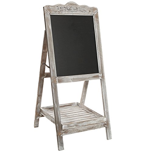 Pizarra para mensajes para tiza pizarr n de pie grande de madera caf lavada de blanco decoraci n retro MyGift Pizarra para mensajes para tiza pizarr n de pie grande de madera caf lavada de blanco decoraci n retro MyGift