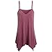 Produktbild 🍀V-Ausschnitt Cami Tank Tops, Venmo Frauen Unregelmäßige Loose Vest Bluse Schulterfrei Elastisch Tops Elegant Strand Bluse Party Shirt Oberteil Tuniken Crop Neckholder (Red, 2XL(Asian XXL=EU XL))