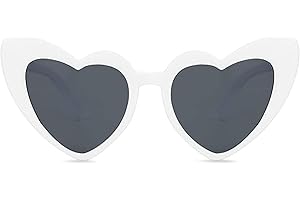 haierdidi Gafas de sol retro con forma de corazón en forma de corazón, gafas de sol vintage con forma de corazón, gafas de sol vintage para mujer, protección solar, diseño de corazón, color blanco