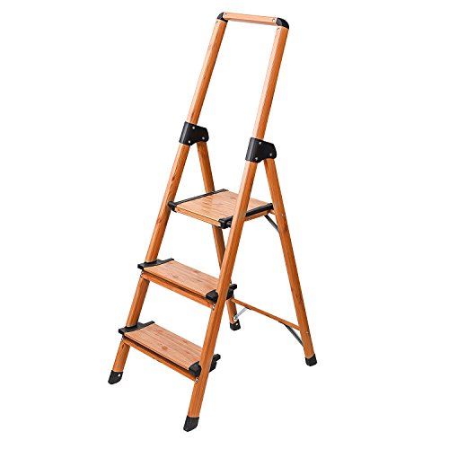 Tatkraft Upstairs Haushalt Klapptrittleiter 3 Stufen Anti-Rutsch Leicht & Robust - 5