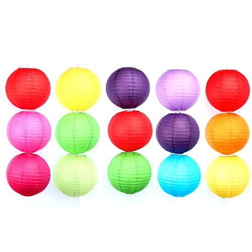 10 Stücke Papierlaterne Laterne Deko Feier Lampions Papierlampen 8″(20cm) (frucht grün) - 5