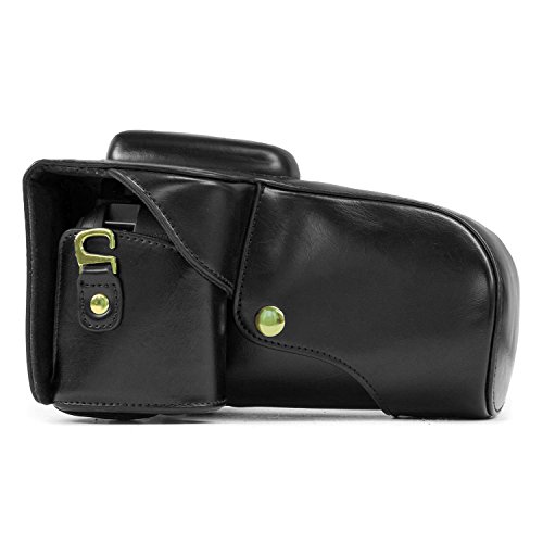 MegaGear Ever Ready    tui de Protection en Cuir Noir Pour Appareil Photo  sac pour Nikon D5300 Cameras with 18-55mm 18-135mm 18-200mm Lentille