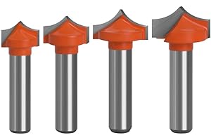 Saipor 8mm Schaft Abrundfräser 4 Stück Rundfräser C3 Hartmetall Bestückt Radiusfräser Holz Oberfräse Fräser Set