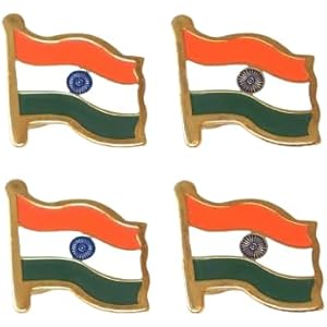 RON Brando Brass Metal Indian National Flag Badge With Pin for Shirt, Flag Lapel Pin For Cloth Indian Flag Brooch, Magnet Badge for Men and Women