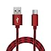 Produktbild USB Ladekabel Für Samsung S9, Siswong Typ-C Superlang Geflochten Aluminium 3.1 Micro Twist Sync Datenkabel Netzkabel Ladegerät Kabel (Rot, 1M)