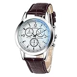 Herren Uhren,Moeavan Männer Quarzuhr im Angebot Analog Business Casual Fashion Armbanduhr Herren Leder Uhr (Braun)