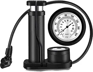 RFS Portable High Pressure Foot Air Pump Heavy Compressor Cylinder with Pressure Gauge Floor Pump for Motorbike, for Cars, Bicycle, Football, Cycle.