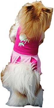 Pet Clothes, Hmeng Small Pet Dot Puppy Lolipop Candy Printed Sleeveless Skirt Dress for Pet (M, Hot Pink)