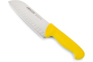 Arcos Serie 2900 - Coltello Santoku Coltello Giapponese Coltelli asiatici - Lama Acciaio Inossidabile Nitrum 180 mm - Manico Polipropilene Colore Giallo