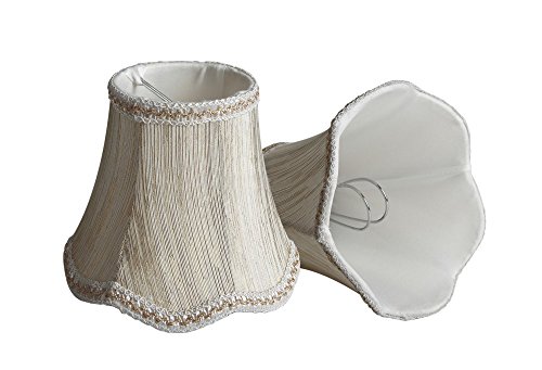 Splink 2pcs Lampenschirm Clip-On E12/E14 Stain Stoff Stehlampe Wandlampe Tischlampenschirm Vintage Stil 75*130*120mm