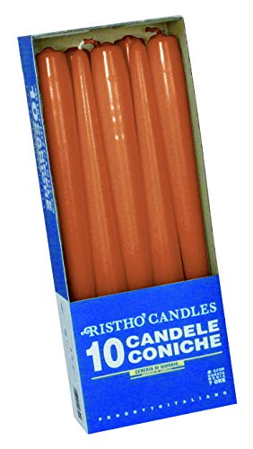 Cereria de Giorgio risthò Velas cónicas para candelabro (Cera, Ocre, 2.2 x 25 cm, 10 Unidad