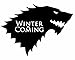 Produktbild SUPERSTICKI® Winter is Coming Game of Thrones Aufkleber Decal Hintergrund/Maße in inch Vinyl Sticker|Cars Trucks Vans Walls Laptop| Black |5.5 x 4 in|CCI1340