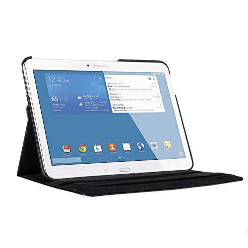 IDACA 360° Ledertasche Flip Hülle für Samsung Galaxy Tab 4 10.1 SM-T530/SM-T531/SM-T525 Schwarz Tasche mit Automatisches Schlaf Wach up Funktion - 4