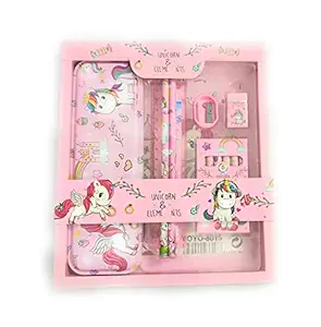 Tera13 Unicorn Pencil Box With Pencil Unicorn Pencil For Girls Unicorn Colours For Kids Unicorn Stationary Set Unicorn Pencils Erasers Scale Combo Unicorn Combo Pack Of 1,(Multicolor)
