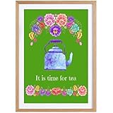 Kunstdruck - Illustration - It is time for tea - A4 Größe