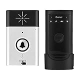 Altavoz grande y ajustable, voz clara, se puede utilizar como interfono móvil. Larga distancia inalámbrica de hasta 200M - Transmisión de señal fuerte y estable en la casa grande, rango de cobertura de hasta 200M sin ningún obstáculo, ningún bloque). Es muy conveniente responder al timbre del visitante a cualquier distancia en su habitación.