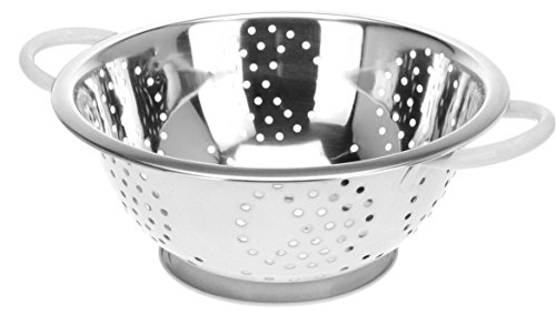 Küchensieb - Weiß Weiss - Ø 24cm Seiher Abtropfsieb mit Griffe, Massive Ausführung