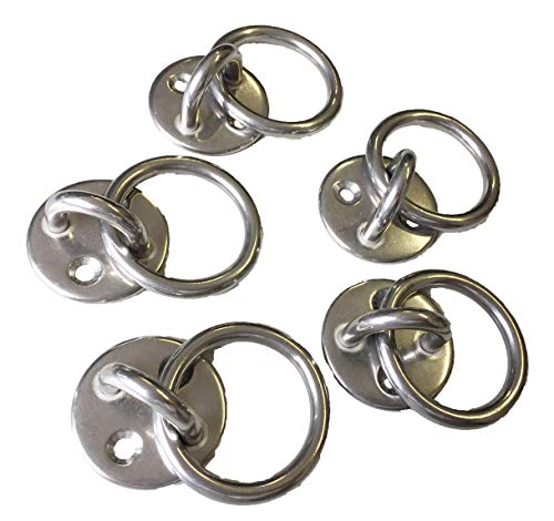 Preisvergleich Produktbild Augplatte Rund mit Ring Edelstahl rostfrei V4A 5 Stück (50 mm)
