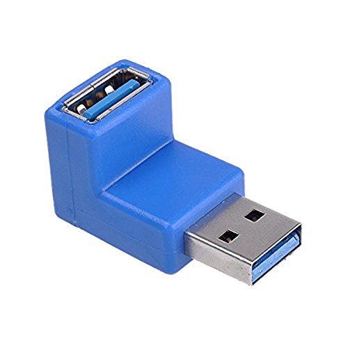 Stecker-Konverter – SODIAL(R)2-Pack USB 3.0 ein Mann zu einem weiblichen M / F 90 Grad Winkeladapter Stecker-Konverter Blau - 2