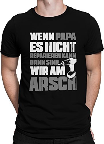 vanVerden Herren Fun T-Shirt Papa Reparieren Vatertag Dad Geschenk Plus Geschenkkarte, Größe:L, Farbe:Schwarz/Grau vanVerden Herren Fun T-Shirt Papa Reparieren Vatertag Dad Geschenk Plus Geschenkkarte, Größe:L, Farbe:Schwarz/Grau