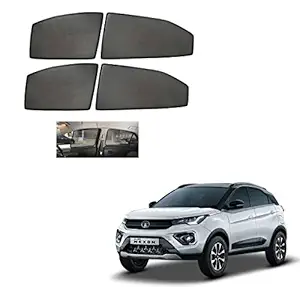 Kozdiko Premium Custom Fit Car Sun Shades Fix Curtains Non Magnetic Mesh Compatible for Tata Nexon 2021