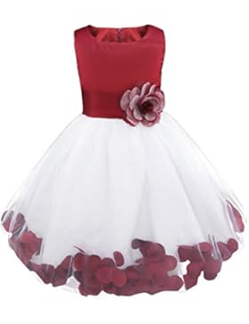 YiZYiF Kinder Mädchen Kleid mit Blütenblätter Festlich Prinzessin Kleid Partykleid Hochzeit Festzug Brautjungfer...