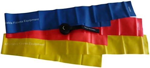 Resistance Bands - Four Piece Set Includes Three Exercise Bands with a Door Anchor. Workout Anywhere - Home - Gym or Travel - Tone Muscle - Loose Weight - Pilates - Yoga - Core Training - P90X - Insanity