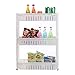 Produktbild 3 Schicht Kunststoff Küche Lagerregal kann zwischen den Auto Fach Kunststoff Storage Holders bewegen ( Farbe : Weiß )