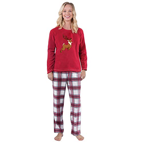 Preisvergleich Produktbild FAMLYJK Familien-Weihnachtspyjama-Set - Urlaub Familienpyjama Rot,Mumm