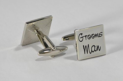 VIRENS WHITE SQUARE mens wedding cufflinks cuff link Groom best man usher page gift 06 (Groomsman)
