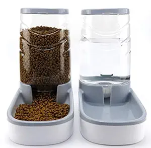 Eonpet Pets Cats Dogs Automatic Waterer and Food Feeder 3.8 L with 1 Water Dispenser and 1 Pet Automatic Feeder