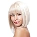 THZ Short Super Natural Women's Bob style Straight Blonde Heat resistant Cosplay Full Hair Wigs