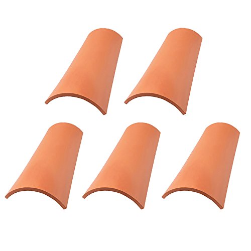 Preisvergleich Produktbild 5 Stück - Teja "Mini" - Naturrot - 20cm - ®Rimini Baustoffe GmbH - Dachziegel Mönch Nonne Halbschale