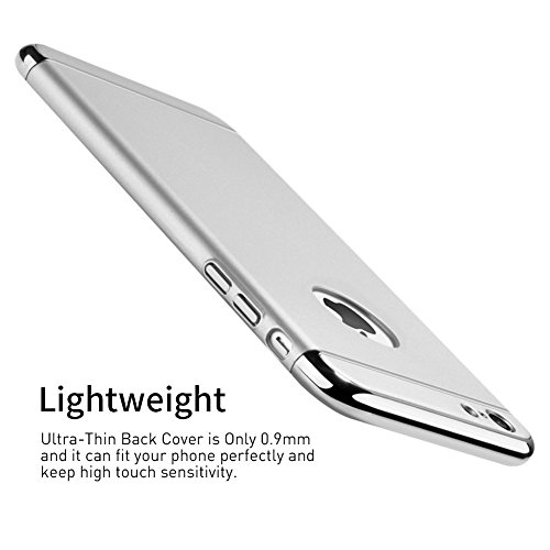 iPhone 6/6s Case,PRO-ELEC iPhone 6/6s Cover [Screen Protector Included] 3 in 1 Electroplate Metal Anti-Scratch Ultra Thin Case for iPhone 6/6s (4.7inch)- Silver