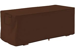 Baverta Deck Box-Cover Boîte de Rangement extérieure Jardin étanche UV Proof Deck Box Cover Boîte de Rangement Housse de Protection 123x62x55cm(café)