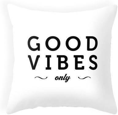 Good vibes only cushion by Latte Design. White typography throw cushion. White and black pillow. Motivational cushion good vibes cushion good vibes cushion inspiring cushion