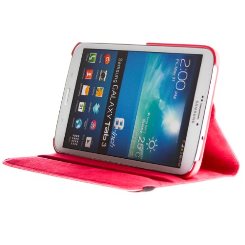 3in1 SET Tab3 8.0 360° Schutzhülle + Folie + Pen Samsung Galaxy Tab 3 8.0 SM-T310 T311 T315 Tasche Etui (Rot) - 4