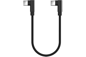 TECHGEAR Kabel USB C na USB C, 30 cm typ C 90 stopni synchronizacja i kabel szybkiego ładowania, kompatybilny z Samsung S23 S22, A14, A53 5G, Xiaomi 13 12 Oppo Reno 8, OnePlus 11 pikseli, 7, Moto G13