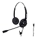 Produktbild Arama Binaurale Corded Headset mit Noise Cancelling Mikrofon für Aastra Adtran Alcatel Lucent Allworx AltiGen AVAYA Comdial Digium Gigaset InterTel Mitel MiVoice Plantronics Tischtelefone (A200D1)
